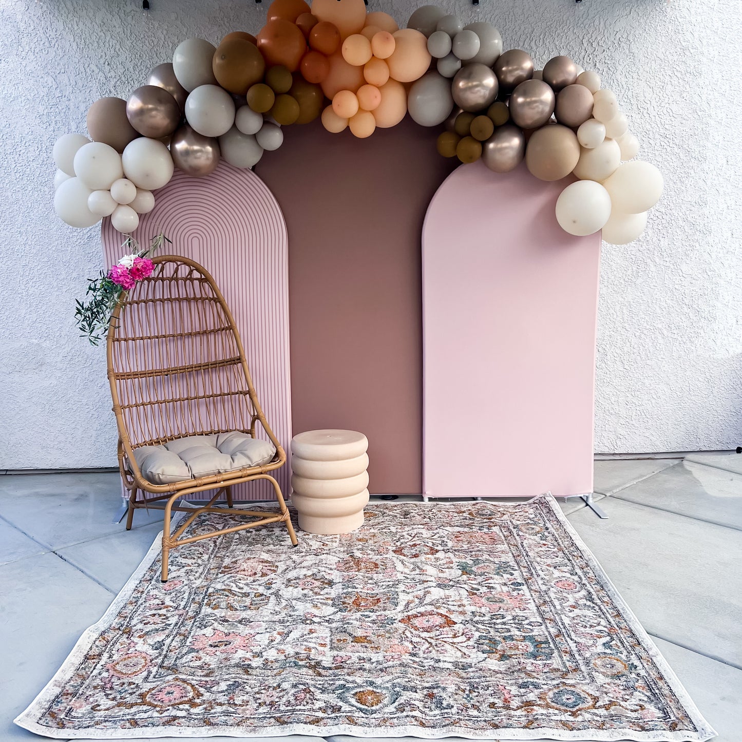 Boho Set Up with Peacock or Rattan Chair