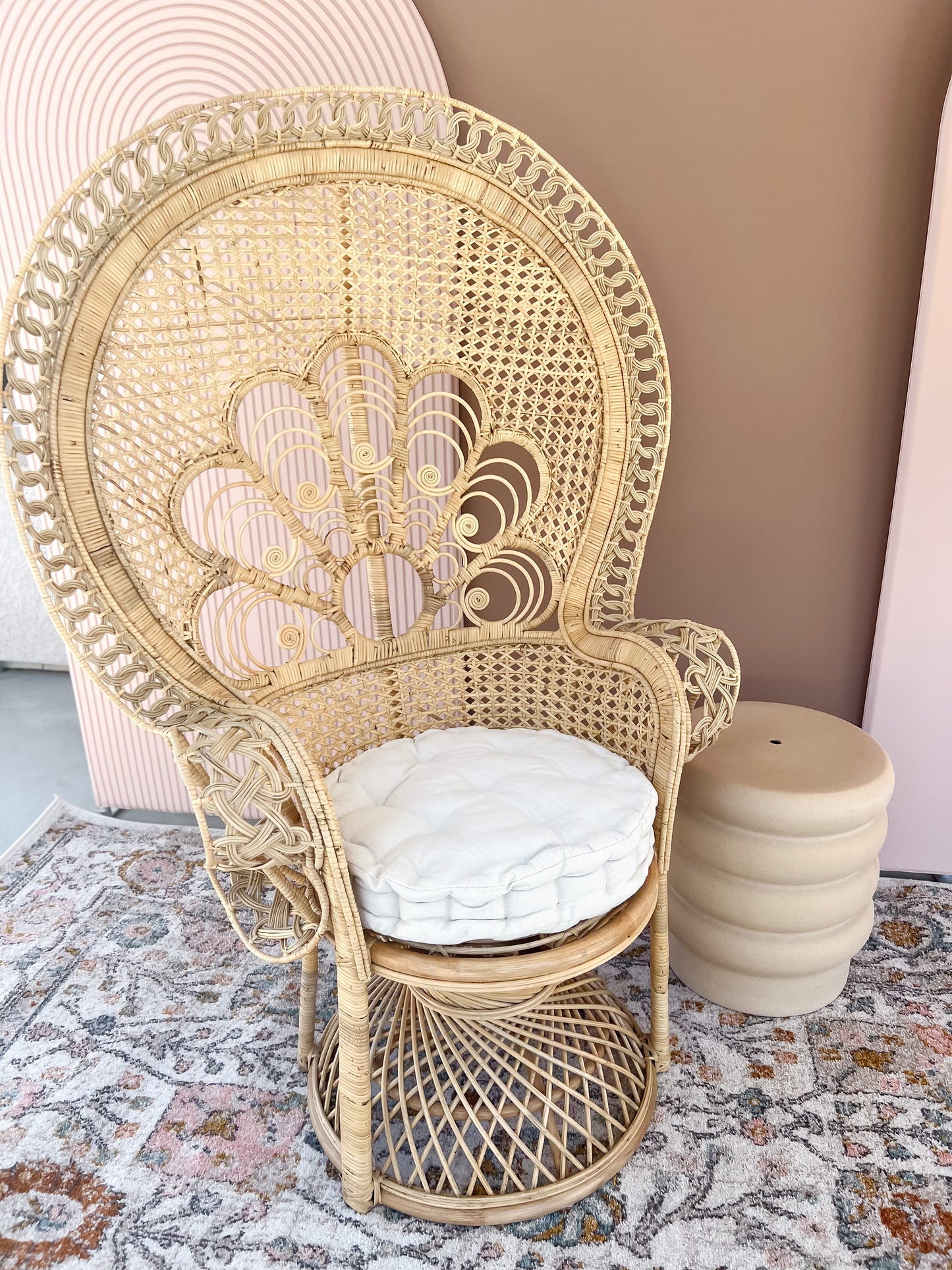 Boho Set Up with Peacock or Rattan Chair
